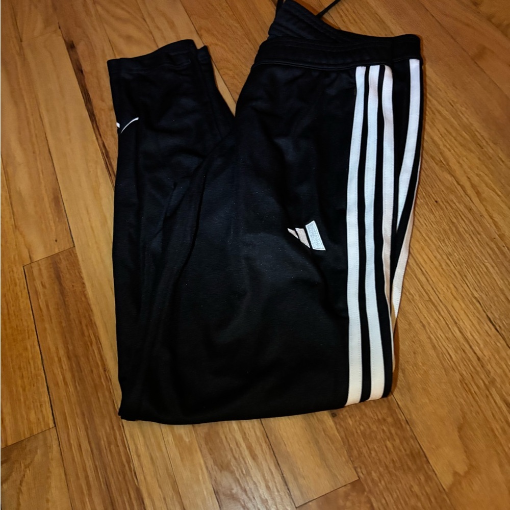 Adidas unisex adult Black Joggers with White Stripes NEVER WORN